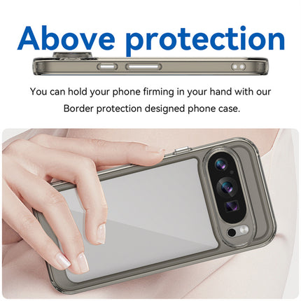 Mobizang Unicorn Acrylic Clear Back Cover For Pixel 9 PRO | Slim Shockproof [Military Grade Protection] Hybrid Bumper Case (Grey Sides)