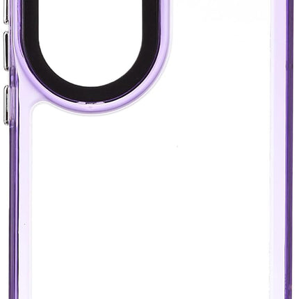 Mobizang Warrior Acrylic Clear Back Cover For Oppo Reno 10 / Reno 10 PRO | Slim Shockproof [Military Grade Protection] Hybrid Bumper Case (Purple Sides)
