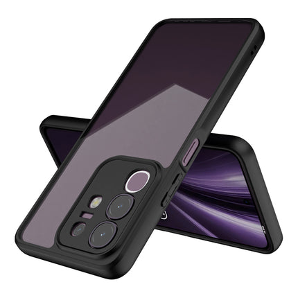 Mobizang Hawkeye Clear Back Cover for Vivo T4X 5G | Camera Lens Protector Shockproof Slim Clear Case Cover (Black Sides)