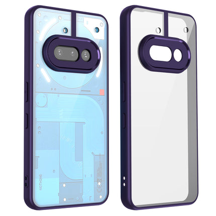 Mobizang Hawkeye Clear Back Cover for Nothing Phone 3A 5G | Camera Lens Protector Shockproof Slim Clear Case Cover (Purple Sides)