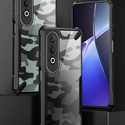 Mobizang Bull Camouflage Back Cover for OnePlus Nord CE 4 | [Military Grade Protection] Shock Proof Slim Hybrid Bumper Case (Black)