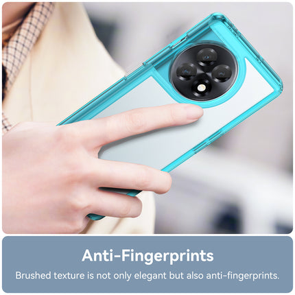 Mobizang Unicorn Acrylic Clear Back Cover For OnePlus 11R | Slim Shockproof [Military Grade Protection] Hybrid Bumper Case (Blue Sides)