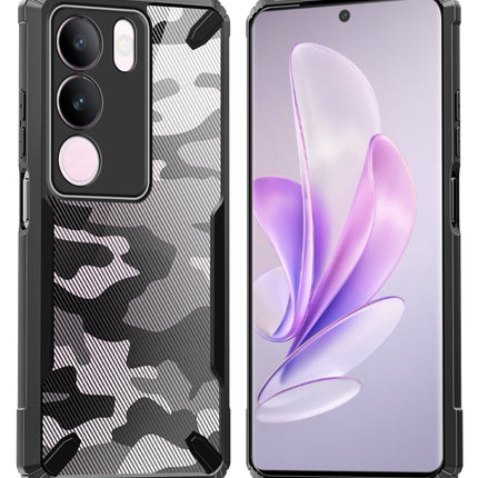 Mobizang Bull Camouflage Back Cover for Vivo V29 (5G) / Vivo V29 Pro (5G) | [Military Grade Protection] Shock Proof Slim Hybrid Bumper Case (Black)