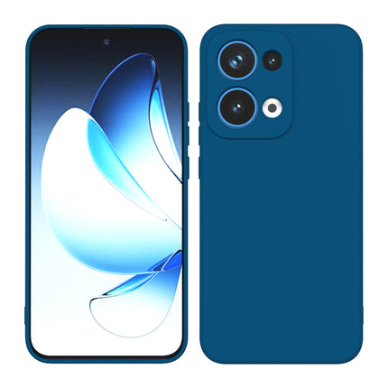 Mobizang Matte Protective Lens Flexible Back Cover for Oppo Reno 13 5G | Slim Silicone with Soft Lining Shockproof Full Body Bumper Case (Blue)