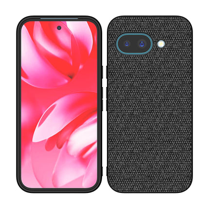 Mobizang Soft Full Fabric Protective Back Case Cover for Google Pixel 9A | Shockproof Slim Hard Anti Slip Back Case (Black)