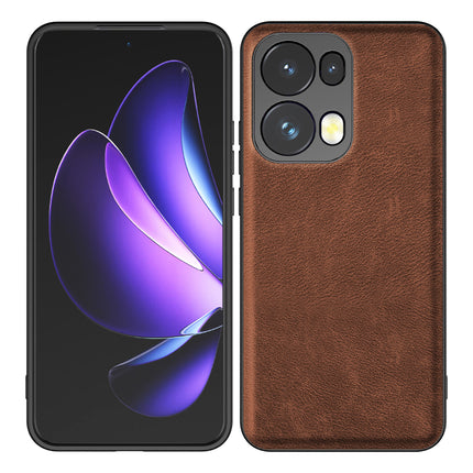Mobizang Tux Leather Back Cover for Oppo Reno 13 Pro | Slim Shockproof Camera Protection Bumper Case (Brown)
