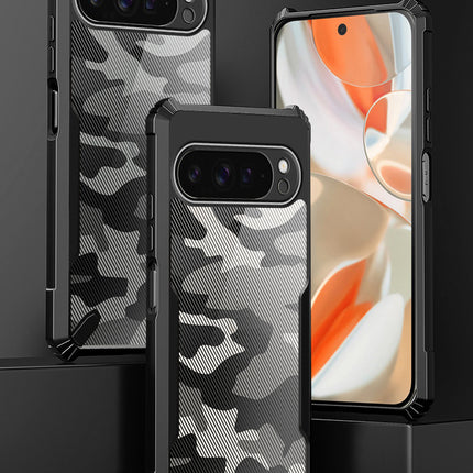 Mobizang Bull Camouflage Back Cover for Google Pixel 9 PRO XL | [Military Grade Protection] Shock Proof Slim Hybrid Bumper Case (Black)