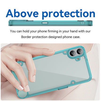 Mobizang Unicorn Acrylic Clear Back Cover For Nothing CMF Phone 1 | Slim Shockproof [Military Grade Protection] Hybrid Bumper Case (Blue Sides)