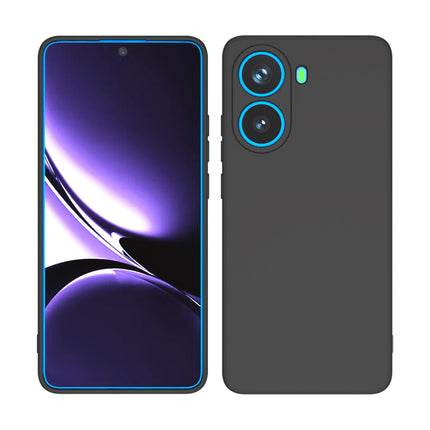 Mobizang Matte Protective Lens Flexible Back Cover for Poco X7 Pro 5G | Slim Silicone with Soft Lining Shockproof Full Body Bumper Case (Black)