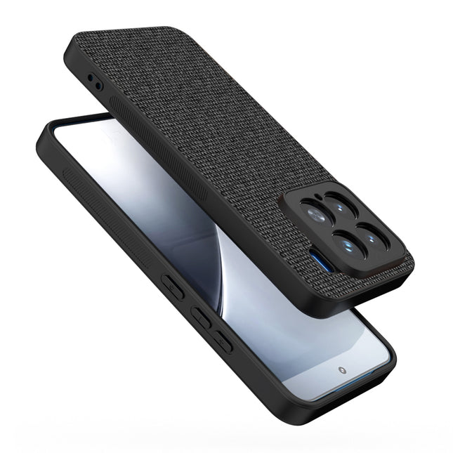 Mobizang Soft Full Fabric Protective Back Case Cover for Xiaomi 15 5G | Shockproof Slim Hard Anti Slip Back Case (Black)
