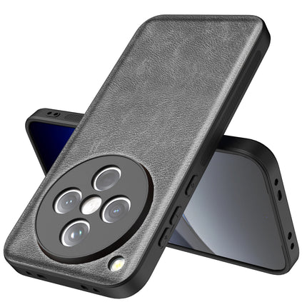 Mobizang Tux Leather Back Cover for Oppo Find X8 | Slim Shockproof Camera Protection Bumper Case (Grey)