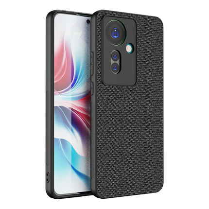 Mobizang Soft Full Fabric Protective Back Case Cover for Oppo F25 Pro (5G) | Shockproof Slim Hard Anti Slip Back Case (Black)
