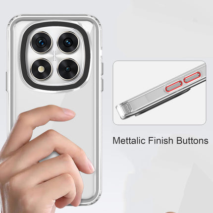 Mobizang Warrior Acrylic Clear Back Cover For Redmi Note 14 Pro (5G) | Slim Shockproof [Military Grade Protection] Hybrid Bumper Case (Clear Sides)