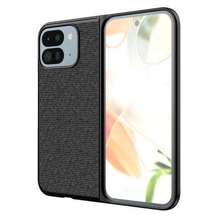 Mobizang Soft Full Fabric Protective Back Case Cover for Google Pixel 9 Pro Fold | Shockproof Slim Hard Anti Slip Back Case (Black)