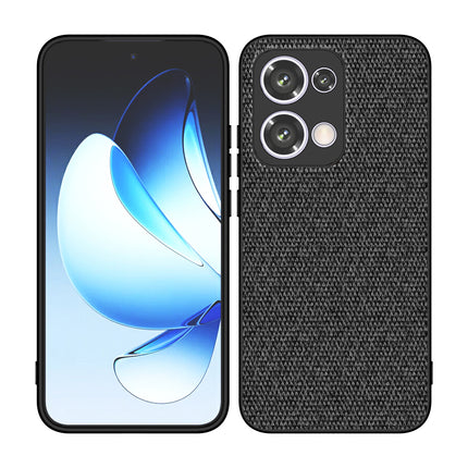 Mobizang Soft Full Fabric Protective Back Case Cover for Oppo Reno 13 5G | Shockproof Slim Hard Anti Slip Back Case (Black)