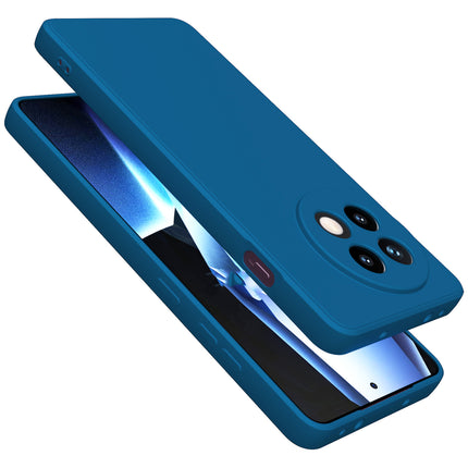 Mobizang Matte Protective Lens Flexible Back Cover for OnePlus 13R | Slim Silicone with Soft Lining Shockproof Full Body Bumper Case (Blue)