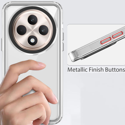 Mobizang Warrior Acrylic Clear Back Cover For Oppo F27 Pro / Oppo F27 Pro Plus | Slim Shockproof [Military Grade Protection] Hybrid Bumper Case (Clear Sides)