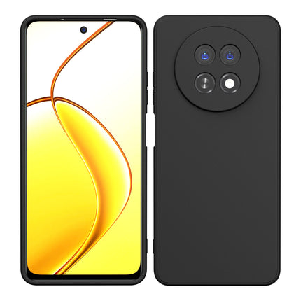 Mobizang Matte Protective Lens Flexible Back Cover for Realme 12 / 12X / Narzo 70X (5G) | Slim Silicone with Soft Lining Shockproof Full Body Bumper Case (Black)