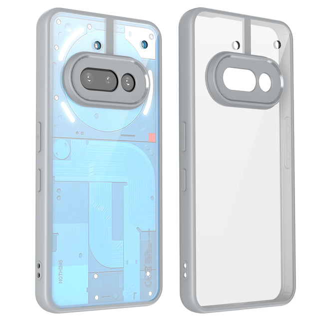 Mobizang Hawkeye Clear Back Cover for Nothing Phone 3A 5G | Camera Lens Protector Shockproof Slim Clear Case Cover (Grey Sides)