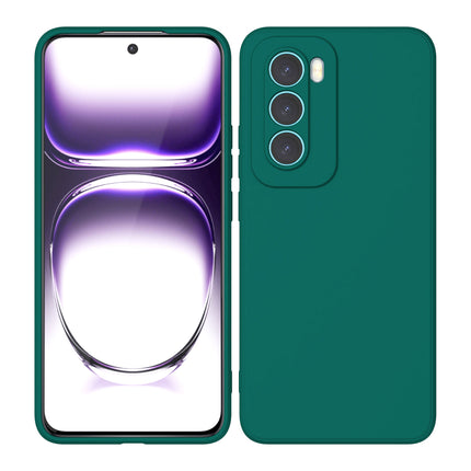 Mobizang Matte Protective Lens Flexible Back Cover for Oppo Reno 12 (5G) | Slim Silicone with Soft Lining Shockproof Full Body Bumper Case (Green)