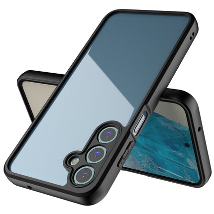 Mobizang Hawkeye Clear Back Cover for Samsung Galaxy M35 (5G) | Camera Lens Protector Shockproof Slim Clear Case Cover (Black)
