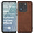 Mobizang Tux Leather Back Cover for Redmi Note 14 (5G) | Slim Shockproof Camera Protection Bumper Case (Brown)