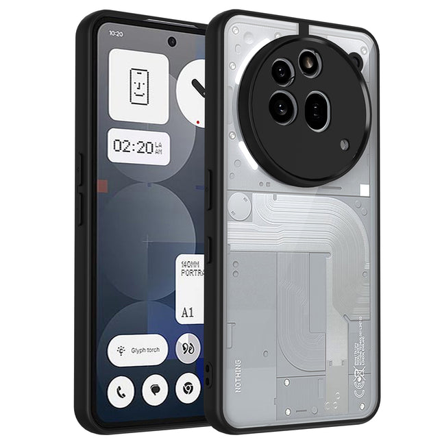 Mobizang Hawkeye Clear Back Cover for Nothing Phone 3A Pro | Camera Lens Protector Shockproof Slim Clear Case Cover (Black Sides)
