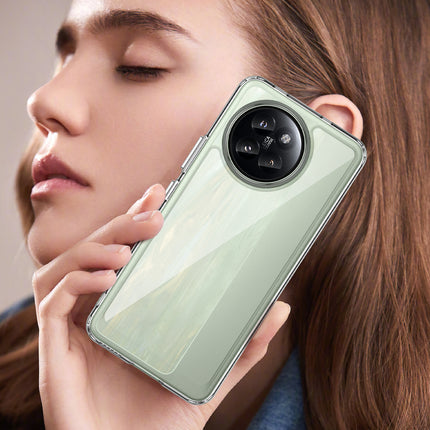 Mobizang Unicorn Acrylic Clear Back Cover For Xiaomi 14 Civi | Slim Shockproof [Military Grade Protection] Hybrid Bumper Case (Clear Sides)