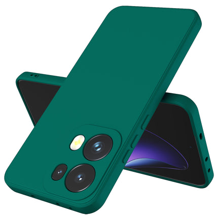 Mobizang Matte Protective Lens Flexible Back Cover for Oppo Reno 13 Pro | Slim Silicone with Soft Lining Shockproof Full Body Bumper Case (Green)