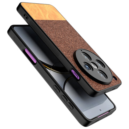 Mobizang Soft Fabric & Leather Hybrid Protective Back Cover for Oppo Find X8 Pro | Shockproof Slim Hard Anti Slip Back Case (Brown)