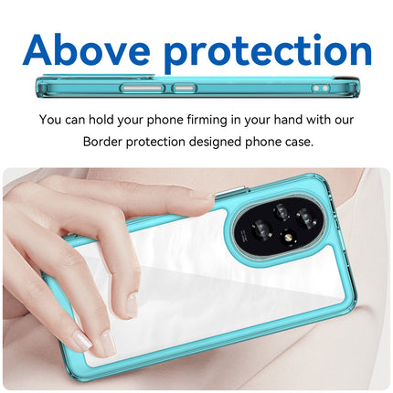 Mobizang Unicorn Acrylic Clear Back Cover For Honor 200 (5G) | Slim Shockproof [Military Grade Protection] Hybrid Bumper Case (Blue Sides)