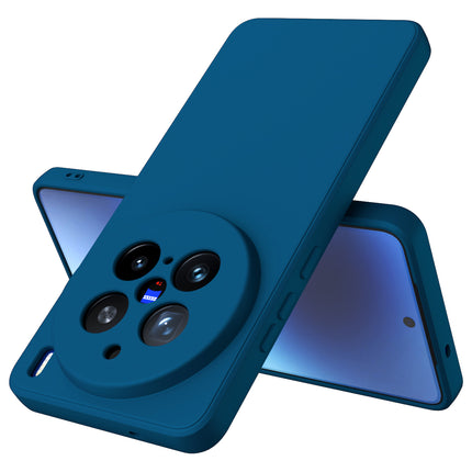 Mobizang Matte Protective Lens Flexible Back Cover for Vivo X200 Pro (5G) | Slim Silicone with Soft Lining Shockproof Full Body Bumper Case (Blue)