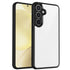 Mobizang Hawkeye Clear Back Cover for Samsung Galaxy S25 | Camera Lens Protector Shockproof Slim Clear Case Cover (Black Sides)