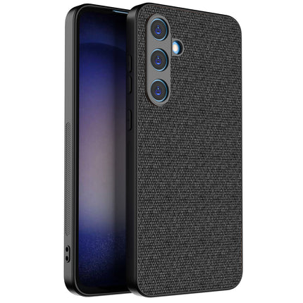Mobizang Soft Full Fabric Protective Back Case Cover for Samsung Galaxy S24 FE | Shockproof Slim Hard Anti Slip Back Case (Black)