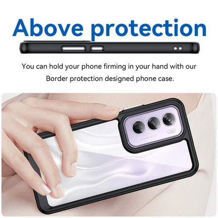 Mobizang Unicorn Acrylic Clear Back Cover For Oppo Reno 12 Pro (5G) | Slim Shockproof [Military Grade Protection] Hybrid Bumper Case (Black Sides)