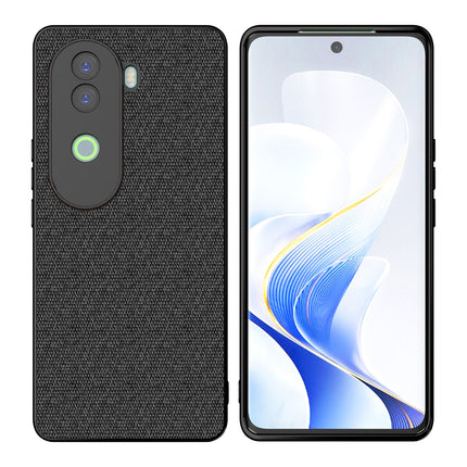 Mobizang Soft Full Fabric Protective Back Case Cover for Vivo V40E / iQOO Z9S | Shockproof Slim Hard Anti Slip Back Case (Black)