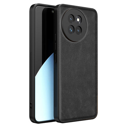 Mobizang Tux Leather Back Cover for Xiaomi 14 Civi | Slim Shockproof Camera Protection Bumper Case (Black)