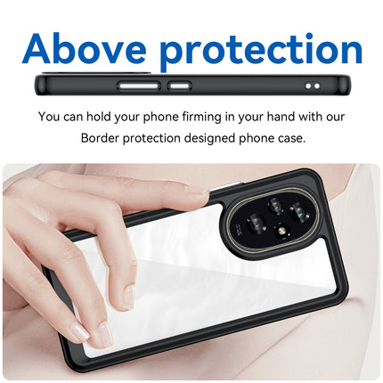 Mobizang Unicorn Acrylic Clear Back Cover For Honor 200 (5G) | Slim Shockproof [Military Grade Protection] Hybrid Bumper Case (Black Sides)