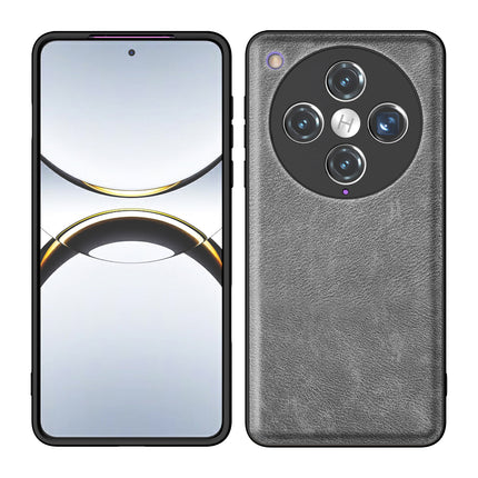 Mobizang Tux Leather Back Cover for Oppo Find X8 Pro | Slim Shockproof Camera Protection Bumper Case (Grey)
