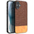 Mobizang Soft Fabric & Leather Hybrid Protective Back Cover for Apple iPhone 16 | Shockproof Slim Hard Anti Slip Back Case (Brown)