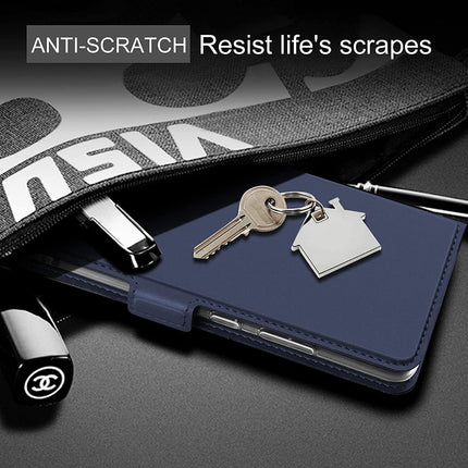 Mobizang Noble Slim Magnetic Leather Flip Case Cover for Oppo Reno 13 Pro | Card Holder Stand Flip Wallet Case (Blue)