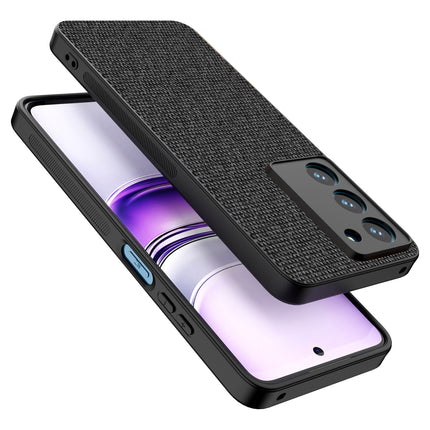 Mobizang Soft Full Fabric Protective Back Case Cover for Realme 14X | Shockproof Slim Hard Anti Slip Back Case (Black)