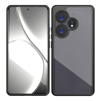 Mobizang Hawkeye Clear Back Cover for Realme GT 6 / GT 6T | Camera Lens Protector Shockproof Slim Clear Case Cover (Black)