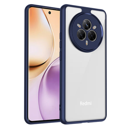 Mobizang Hawkeye Clear Back Cover for Realme 14 Pro 5G | Camera Lens Protector Shockproof Slim Clear Case Cover (Blue Sides)