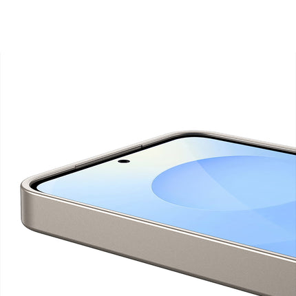 Mobizang Ultra Thin Leather & Magsafe Back Case for Samsung Galaxy S25 Plus | with Wireless Charging Support Ring Full Body Protection Back Cover (Titanium)