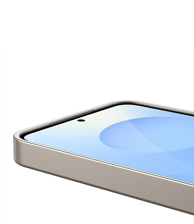 Mobizang Ultra Thin Leather & Magsafe Back Case for Samsung Galaxy S25 Plus | with Wireless Charging Support Ring Full Body Protection Back Cover (Titanium)