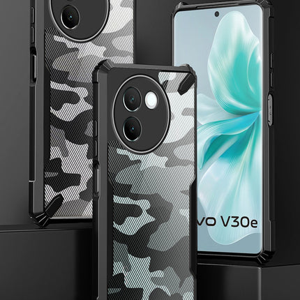 Mobizang Bull Camouflage Back Cover for Vivo V30E (5G) | [Military Grade Protection] Shock Proof Slim Hybrid Bumper Case (Black)