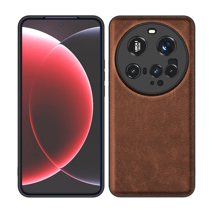 Mobizang Tux Leather Back Cover for Xiaomi 15 Ultra | Slim Shockproof Camera Protection Bumper Case (Brown)