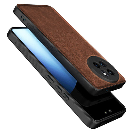 Mobizang Tux Leather Back Cover for Xiaomi 14 Civi | Slim Shockproof Camera Protection Bumper Case (Brown)