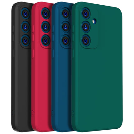 Mobizang Matte Protective Lens Flexible Back Cover for Samsung Galaxy S24 FE | Slim Silicone with Soft Lining Shockproof Full Body Bumper Case (Black)